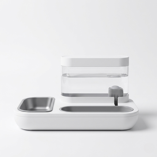 Cat Feeder - 2 in 1 Automatic Water Fountain & Food Bowl
