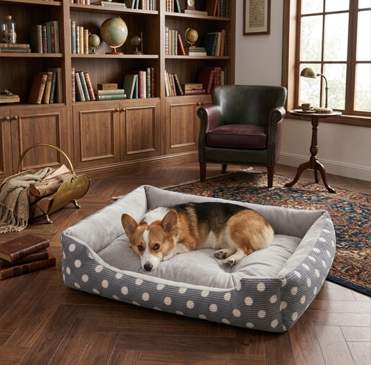 Dog Bed - Four Seasons Washable Plush Cushion, Soft Pet Sofa for Small & Medium Dogs