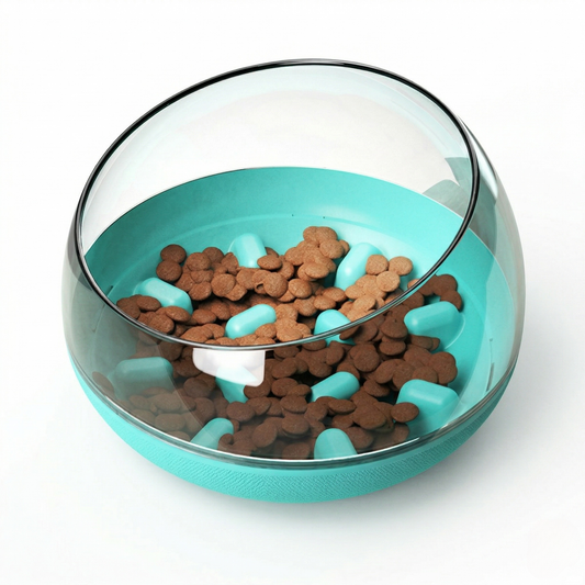 Dog Bowl - Interactive Tumbler Slow Feeder, Space Capsule Design Anti-Gulping Food Dispenser