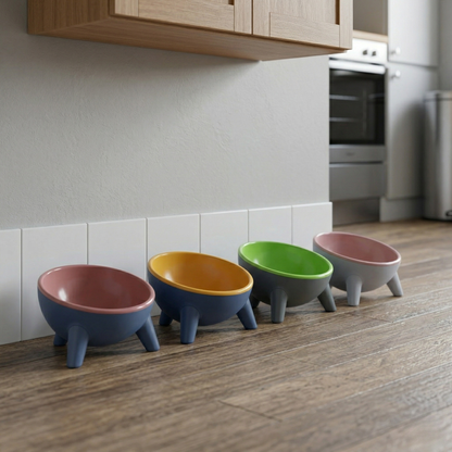Cat Bowl - Ergonomic Raised Pet Dining Station, Durable Easy-to-Clean for Kittens & Cats