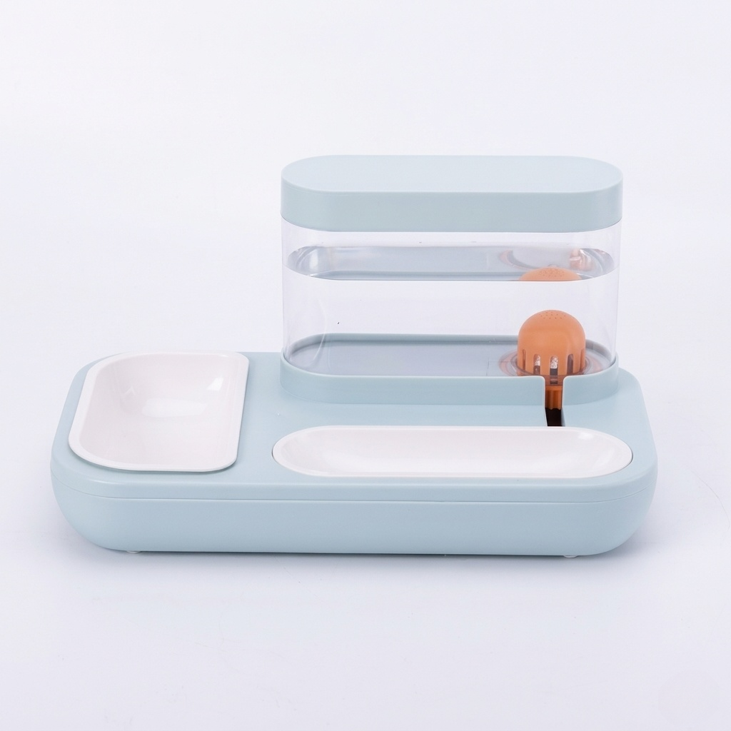 Cat Feeder - 2 in 1 Automatic Water Fountain & Food Bowl