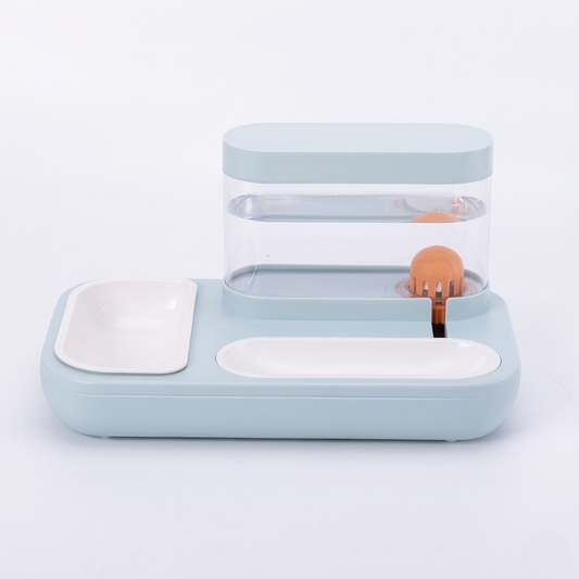 Cat Feeder - 2 in 1 Automatic Water Fountain & Food Bowl