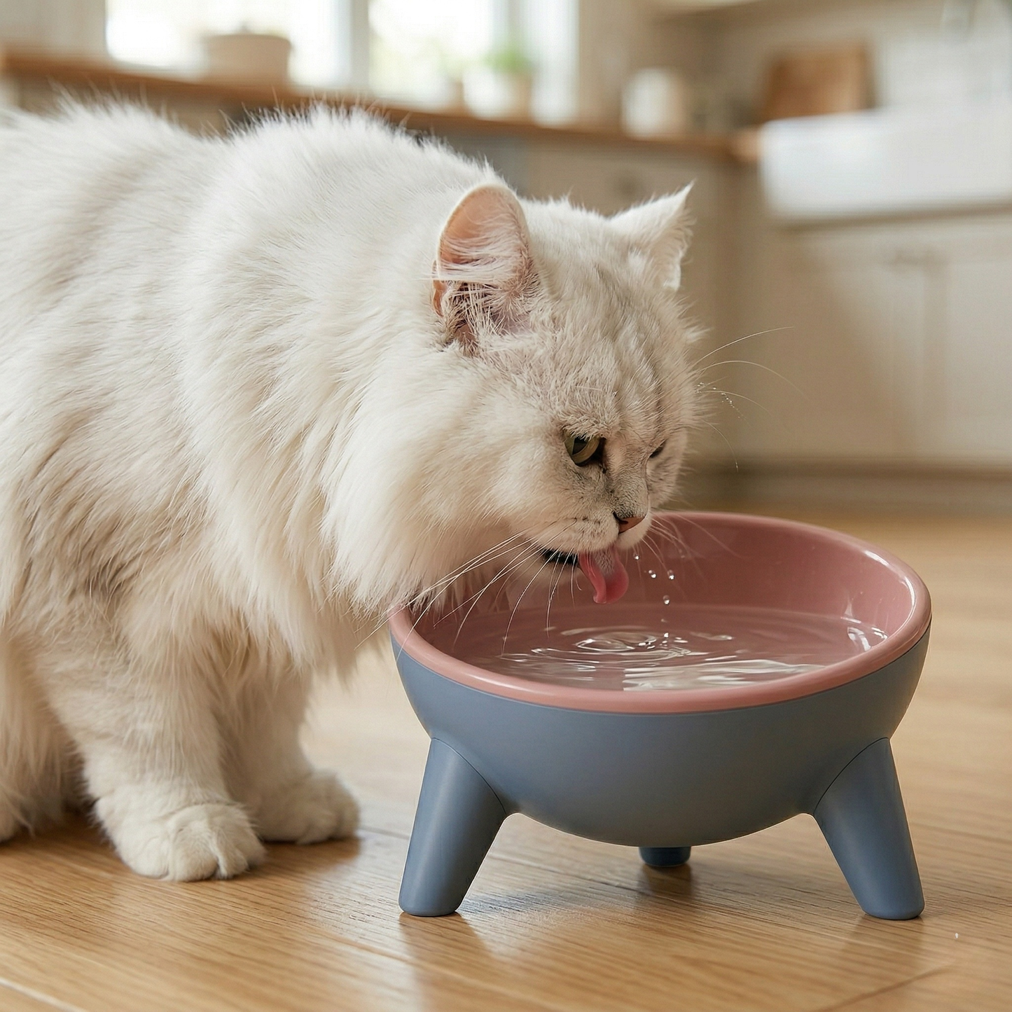 Cat Bowl - Ergonomic Raised Pet Dining Station, Durable Easy-to-Clean for Kittens & Cats