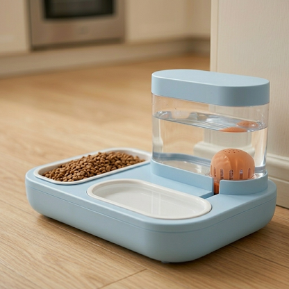 Cat Feeder - 2 in 1 Automatic Water Fountain & Food Bowl