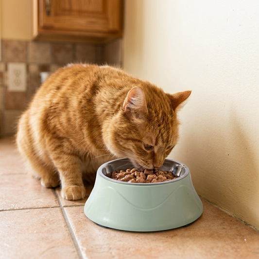 Cat Feeder - Modern Double Pet Food Station with Non-Slip Base