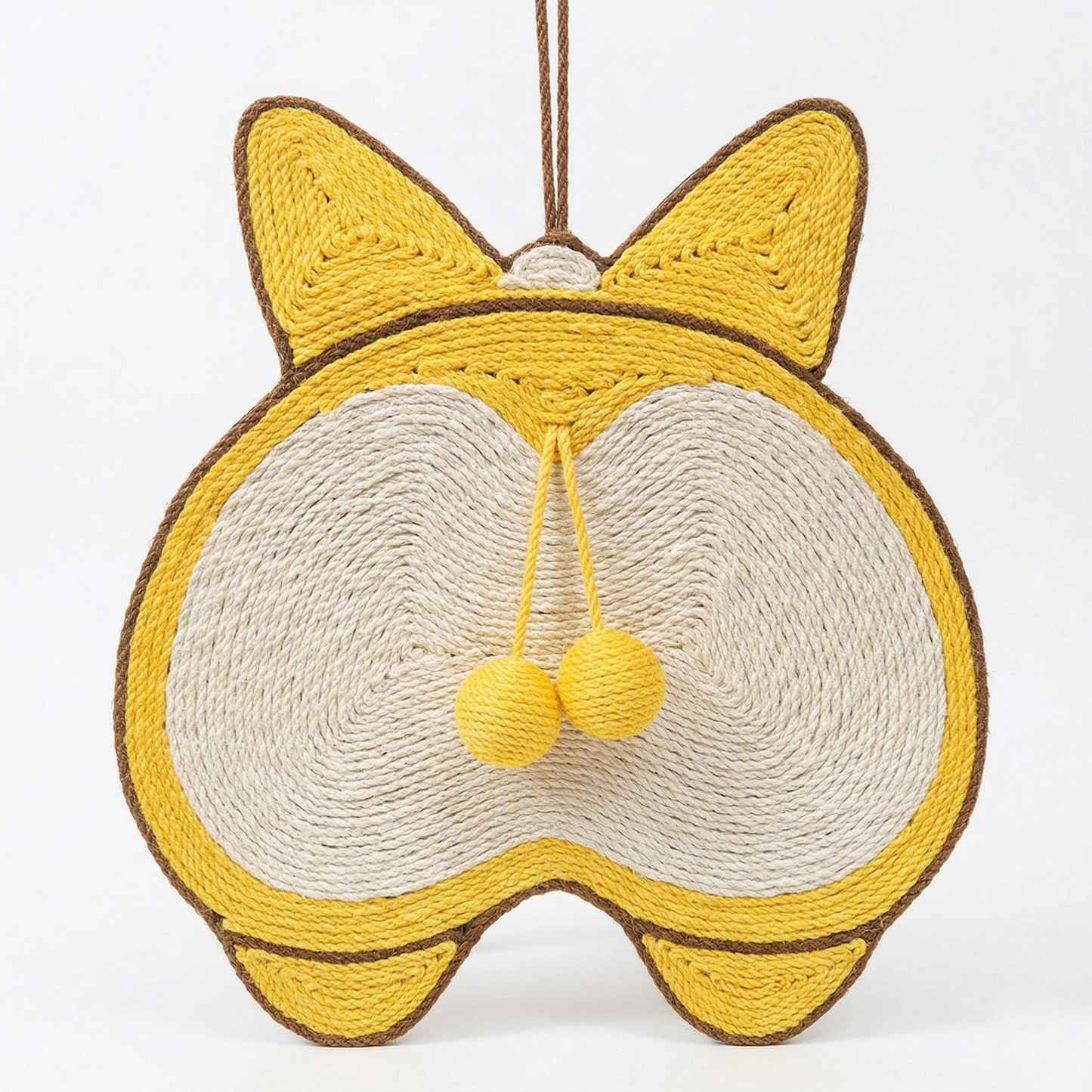 Cat Scratcher - Decorative Sisal Fibre Scratch Pad, Animal Shaped Vertical Scratching Board with Hanging Toys