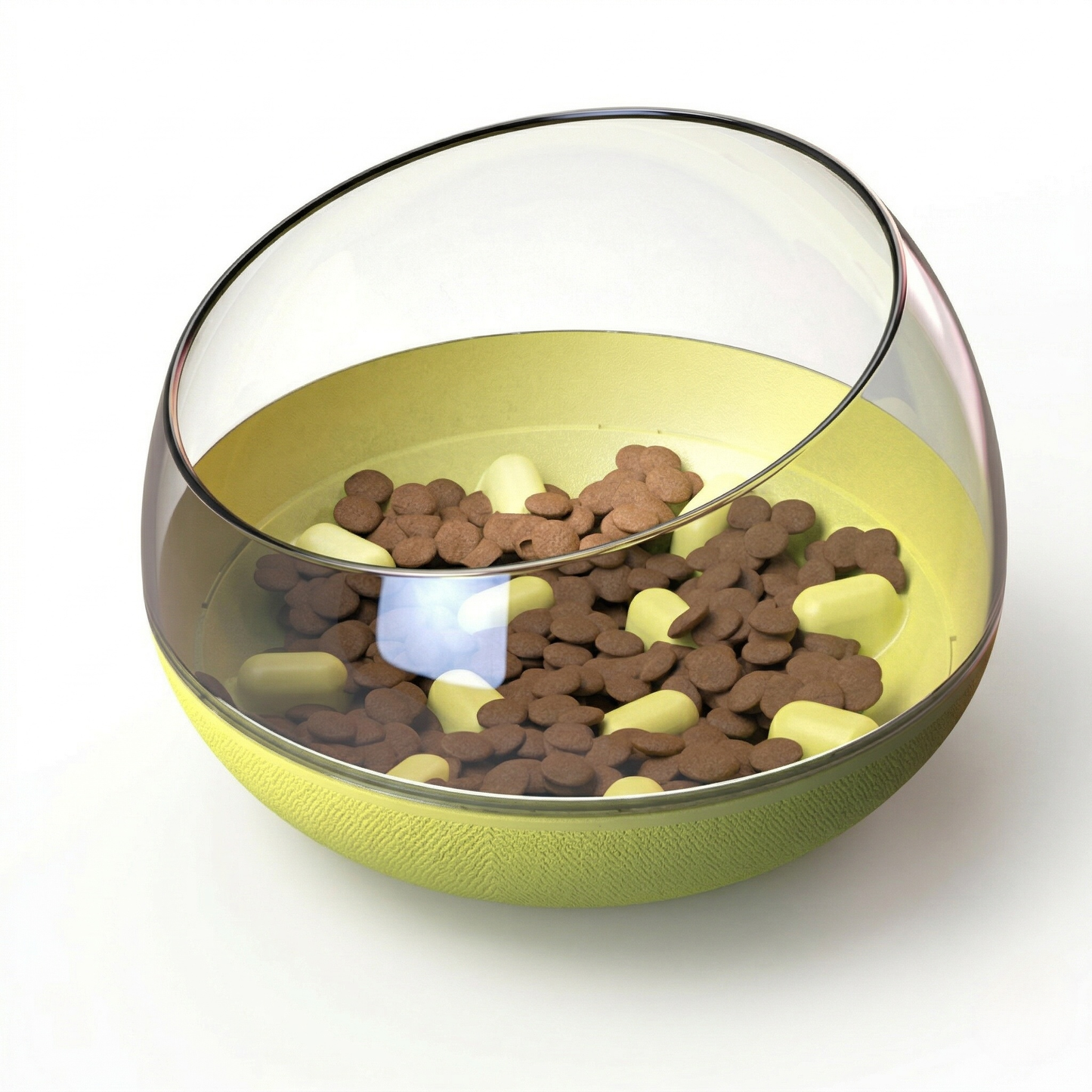 Dog Bowl - Interactive Tumbler Slow Feeder, Space Capsule Design Anti-Gulping Food Dispenser
