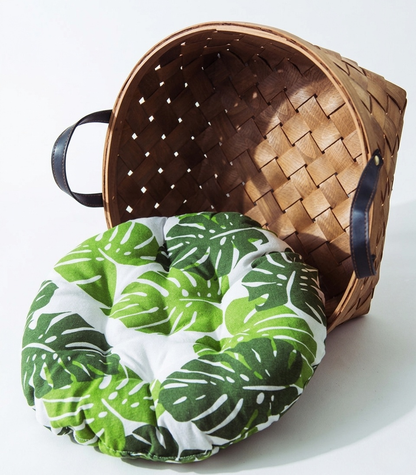 Cat Bed - All-Season Breathable Rattan Basket, Portable Indoor Pet Sofa Nest with Removable Pillow