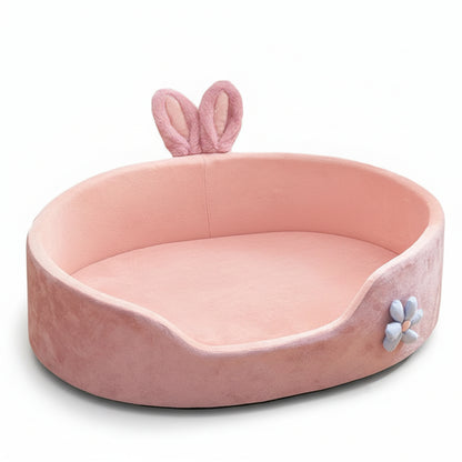 pink dog bed with bunny ears 