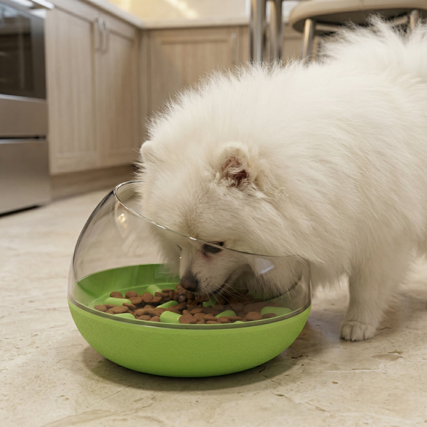 Dog Bowl - Interactive Tumbler Slow Feeder, Space Capsule Design Anti-Gulping Food Dispenser