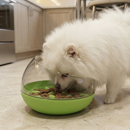 Dog Bowl - Interactive Tumbler Slow Feeder, Space Capsule Design Anti-Gulping Food Dispenser