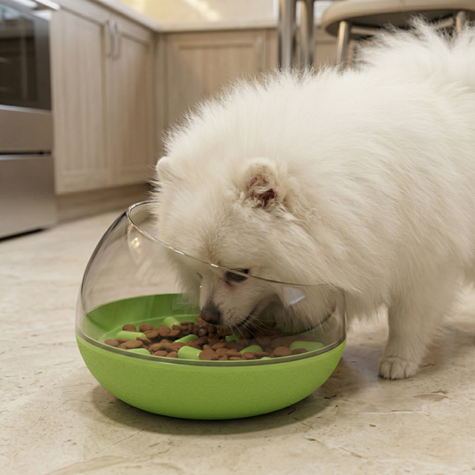 Dog Bowl - Interactive Tumbler Slow Feeder, Space Capsule Design Anti-Gulping Food Dispenser