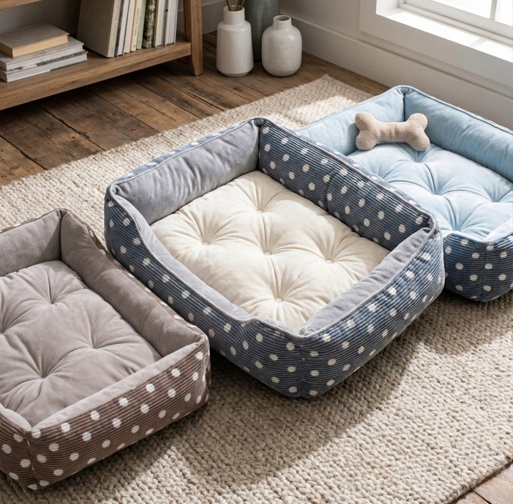 Dog Bed - Four Seasons Washable Plush Cushion, Soft Pet Sofa for Small & Medium Dogs