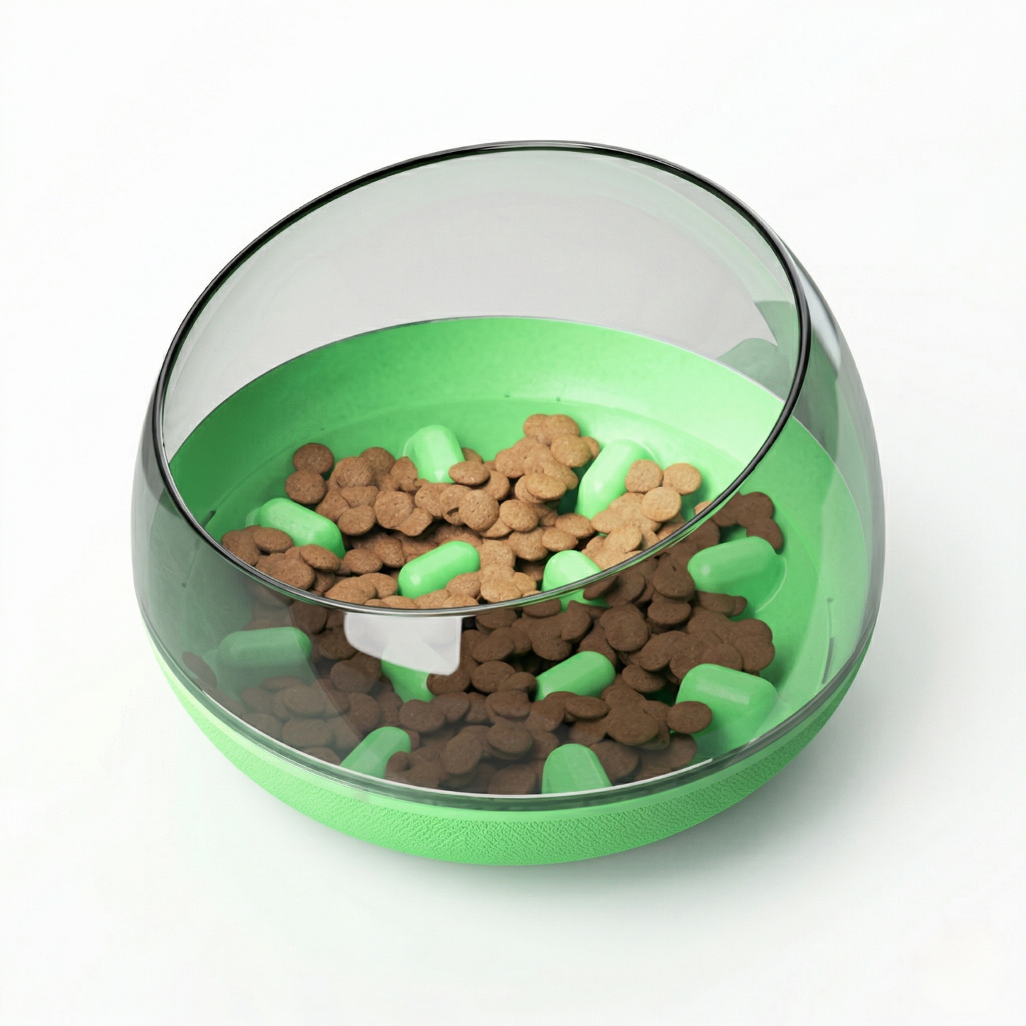 Dog Bowl - Interactive Tumbler Slow Feeder, Space Capsule Design Anti-Gulping Food Dispenser